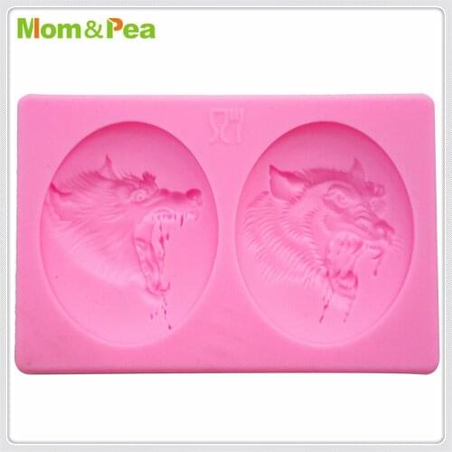 Mom&Pea MPA1883 Wolf Head Shaped Silicone Mold Cake Decoration Fondant Cake 3D Mold Food Grade