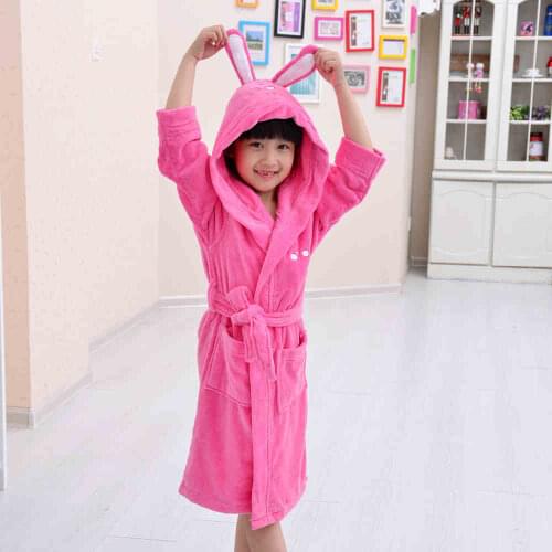 Pink Color Cute Cotton Robe, warm terry robe