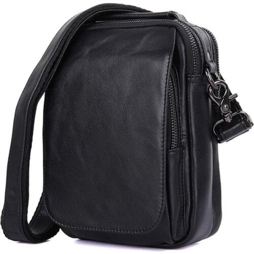 Mens bag shoulder messenger bag small satchel Genuine Leather Flap Mens Shoulder Bag Casual Office Fashion Crossbody Bag