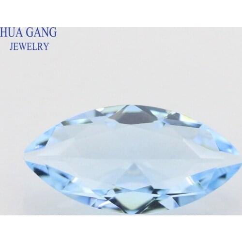 Light Sea Blue Marquise Shape Princess Cut Loose Glass Beads Synthetic Gems For Jewelry Size 1.5x3~10x20mm Free Shipping
