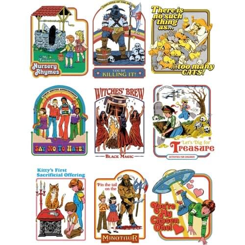 Stripes thermo Summon Demon Satan Fantasy World heat-sensitive patches stickers on clothes patches for jackets