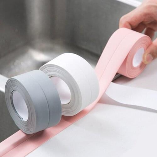 1pc Wall Sealing Tape Waterproof Bathroom Kitchen Adhesive PVC Sealing Tape Sink Caulk Strip Corner Wall Sticker