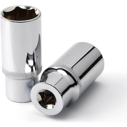 Noreturn 1Pcs 3/8inch Hexagon long sleeve head chrome vanadium steel sleeve repair automotive hardware tools