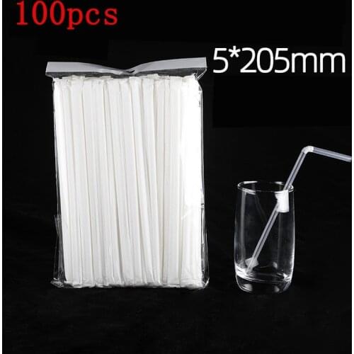 100pcs Transparent Straws Plastic Bendable Drinking Straw Disposable Beverage Straw Party Kitchen Bar Juice Drinking Supplies