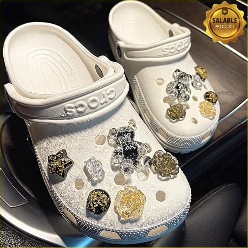 3D Rhinestone Bears Croc Charms Designer DIY Flowers Shoes Decaration Accessories for Croc JIBS Clogs Kids Boys Girls Gifts