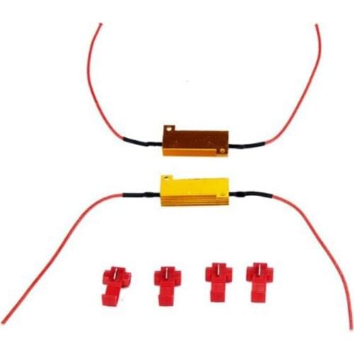 4pcs/set LED Car Light Resistance 25W 6/8/10/25Ω Load Resistors for Turn Signal Lantern License Plate Lamp Universal Auto