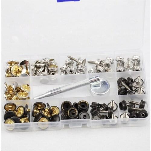 40 Pieces Of Stainless Steel Screw Big White Buttons Boxed Yacht Tarpaulin Screw Fixing Buttons Installation Tool