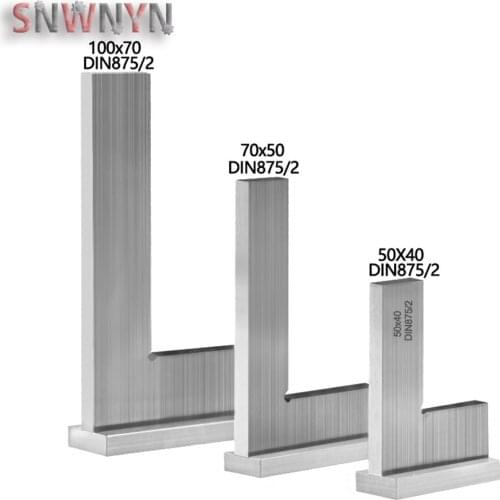 50x40/75x50/100x70mm Machinist Square 90º Right Angle Engineer Set with Seat Precision Ground Steel Hardened Angle Ruler