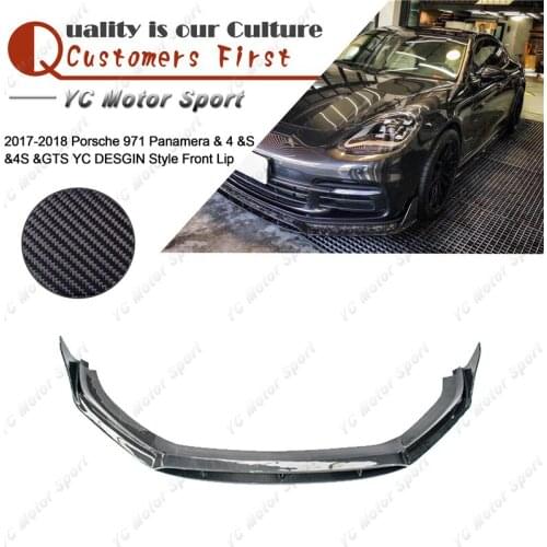 Car Accessories Carbon Fiber YC DESGIN Front Lip Fit For 2017-2018 Panamera 971 & 4 & S & 4S & GTS Front Bumper Lip Splitter