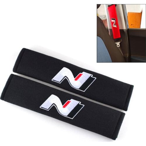 Car styling cotton Safety belt for cars Emblem LOGO Shoulder Protection pad For Hyundai N performance WRC I30 Veloster Solaris