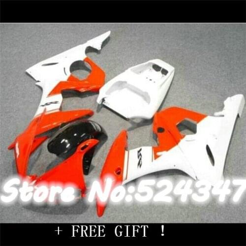 B Motorcycle Accessories & Parts Orange and white body fairing kit FOR YZF R6 2003 2004 2005 YZF-R6 03 04 05 YZFR6 600 03-05