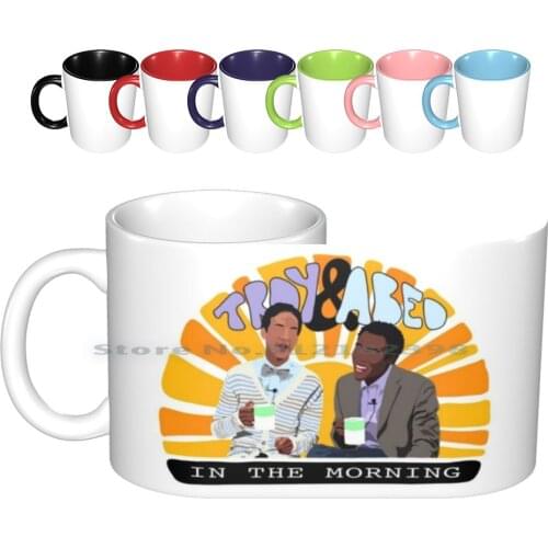 Community-Troy And Abed In The Morning Ceramic Mugs Coffee Cups Milk Tea Mug Community College Greendale Troy Barnes Abed Nadir