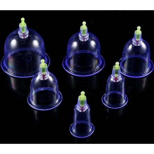 6pcs/set Chinese Health Care Medical Vacuum Body Cupping Therapy Cups Massage Body Relaxation Healthy Message Set
