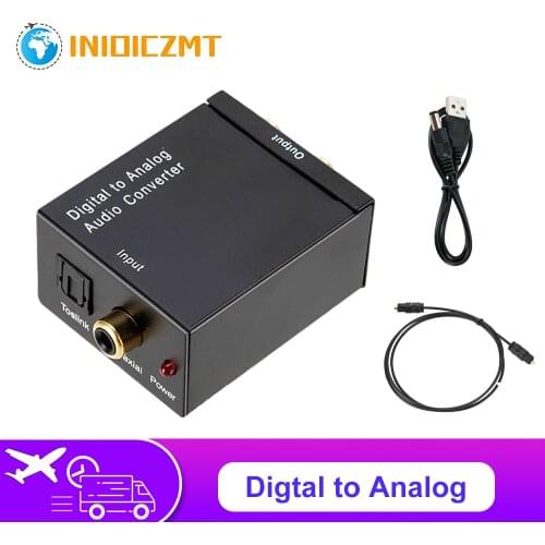 INIOICZMT USB DAC Digital to Analog Audio adapter Optical Fiber Audio Converter RCA L/R Output SPDIF Stereo DAC Amplifier