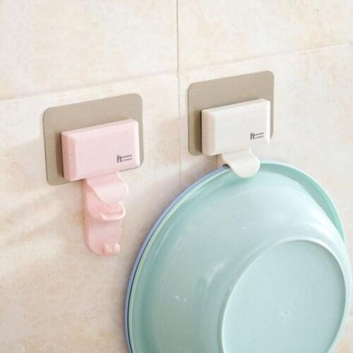 Basins Holder Storage Hook Wall Washbasin Hooks Kitchen Creative Without Scar Hanger Bathroom organizer Wall Hanging Basin Racks