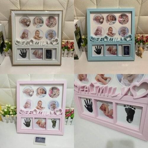 Baby Pictures Display Stand Record Handprint Footprint Souvenirs DIY Photo Frame 23GD