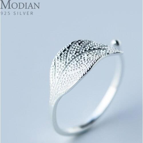 Modian Fashion 925 Sterling Silver Hope Tree Leaves Tree Buds Rings for Women Flora Open Adjustable Finger Ring Fine Jewelry