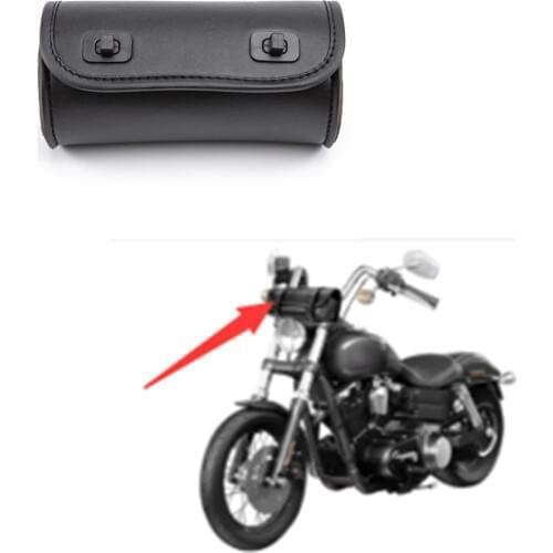 Motorcycle Cruiser Tool Bag Fork Barrel Shape Handlebar Front Fork Bag Black
