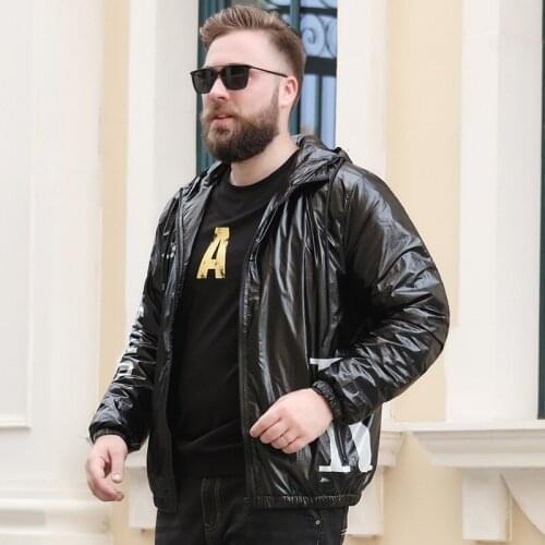 Plus size 8XL 7XL Spring and autumn mens high-end printing hooded casual jacket foreign trade trend personality bright coat