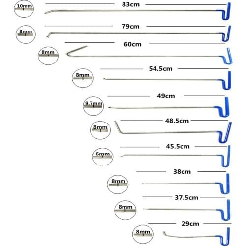 Rods Hooks Car Crowbar Pump Wedge Tool Kit Paintless Dent Repair Tools Dent Removal Tool Set