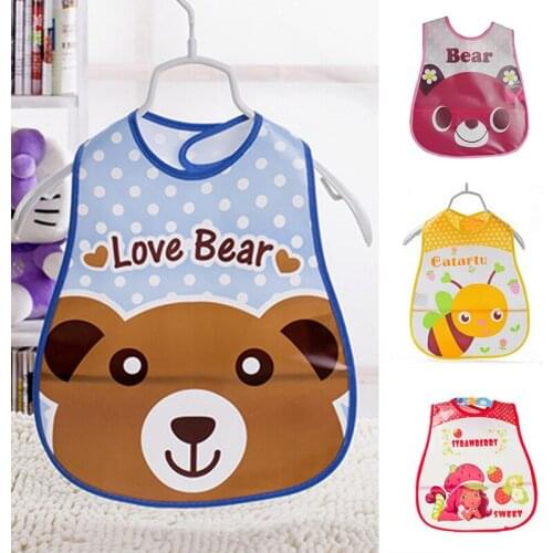 Waterproof Baby Bibs Bandana EVA Plastic Lunch Dinner Bibs Infants Cartoon Animal Burp Cloths Baberos Children Feeding Clothing