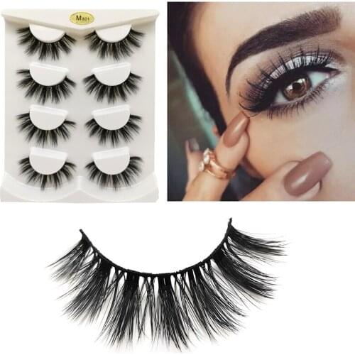 Natural Tapered Black Terrier False Eyelashes Fashion Ball Smoke Makeup Fake Eyelashes Cross Messy Soft 3D Eye Lashes