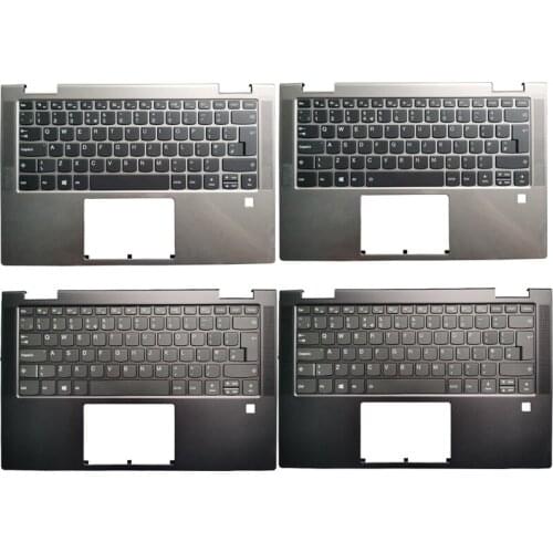 New Laptop UK Keyboard With Palmrest Upper Cover Case for Lenovo Yoga C740-14 C740-14IML UK Layout No Touchpad