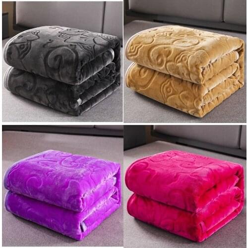 Super Soft Coral Fleece Blanket 220gsm Light Weight Solid Faux Fur Mink Throw Sofa Cover Bedspread Flannel Blanket Manta De Tiro