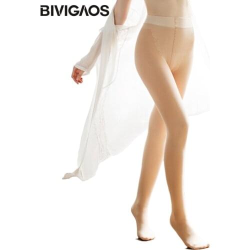 BIVIGAOS Autumn Winter New Bare Leg Artifact Warm Legging Pants Plus Velvet Leggings Fake Through Skin Sexy Leggings Women 200 g