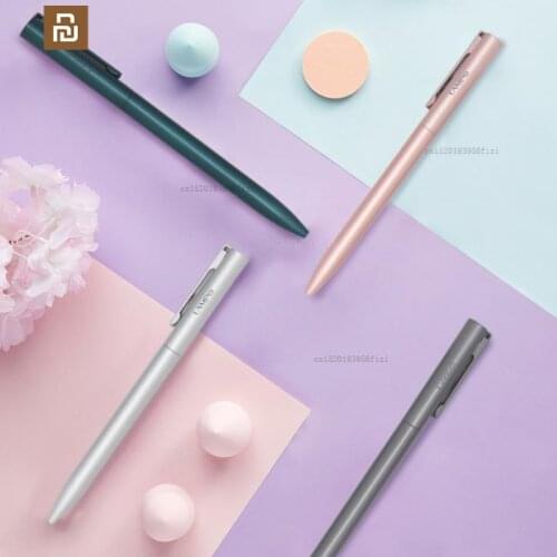 4 colors xiaomi mijia simple metal rotating gel pen student teacher special pen metal signature pen school stationery