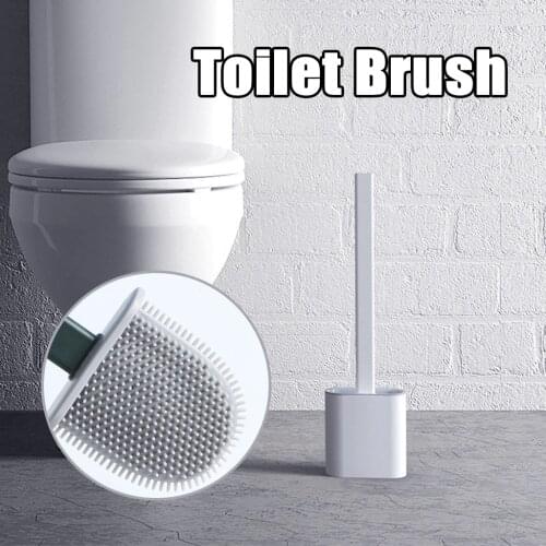 Silicone Toilet Brush Wall-mounted Base Cleaning Brush For Toilet Wall Hanging Household Cleaning Brush Bathroom Accessories