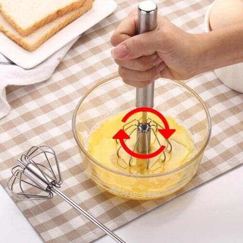 Mixer Egg Beater Semi-automatic Manual Self Turning Stainless Steel Whisk Hand Blender Egg Cream Stirring Kitchen Cooking Tools