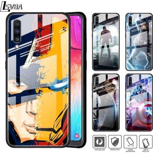 Marvel Avengers Captain America Super Hero For Samsung A01 A11 A21S A31 A41 A51 A52 A71 A72 A81 A91 5G Tempered Glass Phone Case
