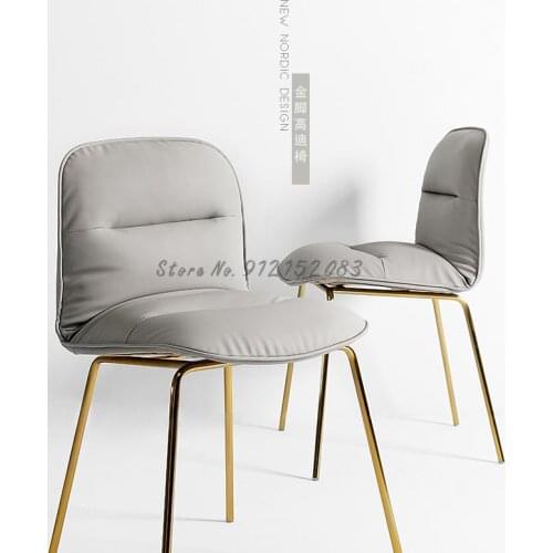 Light luxury dining chair home modern minimalist upholstered restaurant ins net red makeup chair expression Nordic backrest stoo