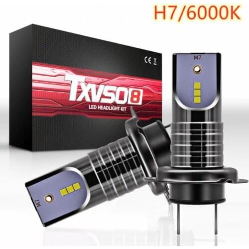 Car Headlight H7 LED Lamp Light Bulb Auto Fog Light Car Headlight Bulbs(Xenon) 6000K White Automobiles Accessories Headlight