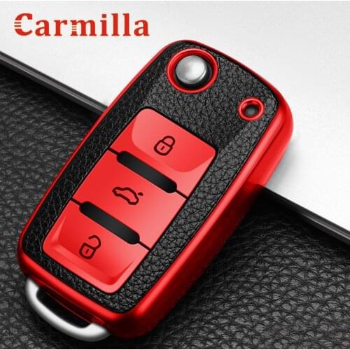 TPU Leather Car Key Cover Case For Volkswagen VW Polo Tiguan Passat B5 B6 B7 Golf EOS Scirocco Jetta MK6 Accessories