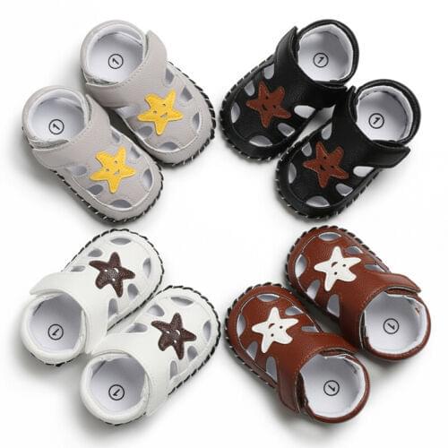 Fashion Newborn Baby Boy Girl Cute PU Leather Casual Hole Summer Soft Sole Shoes Trainers Size 0-18 Months