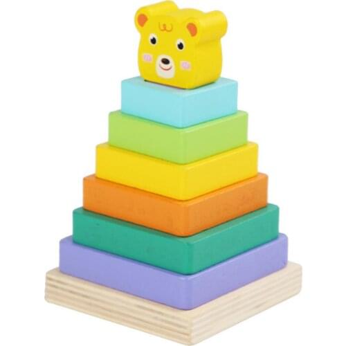Animal Stacker Toddler Learning Toys Kids Wooden Stacking Toys Wooden Puzzle Toy Building Blocks Educational Preschool Kids Gift