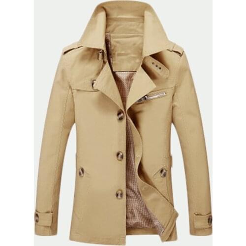 Turn Down Collar Windbreaker Mens Jackets Fashion Overcoat Casual Plus Size Coat New Autumn Outerwear Jacket