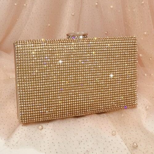 Rhinestones Women Evening Bags Diamonds Metal Party Day Clutch With Chain Shoulder Handbags Holder Purse