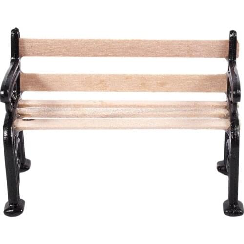 1/24 Dollhouse Miniature Garden Patio Furniture Park Bench
