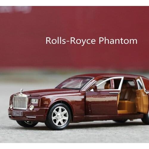 1:24 Car Model Rolls-Royce Phantom Lengthened Cohes Diecast Alloy Sixdoor model Light Models High Simulation Toy Gift Collection