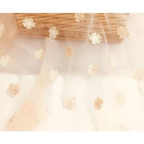 1yard fashion 3D flower embroidery chiffon soft fabric, diy wedding dress skirt Childrens clothing