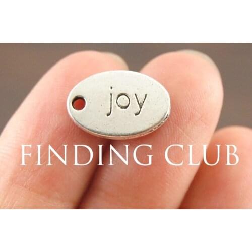 30 pcs Silver Color Joy Letter Charms DIY Metal Bracelet Necklace Jewelry Findings A1087