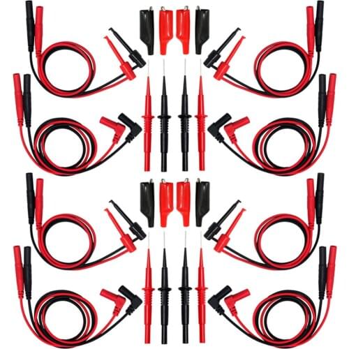 4 Sets AideTek needle tip test leads set multimeter test alligator clips 4TLP20155