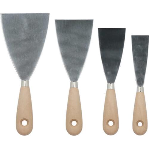 4Pcs Foodservice Scraper Slant Edge Stainless Steel Slant Grill Cleaning Kitchen Tools Cooking Scraper Hand Tool