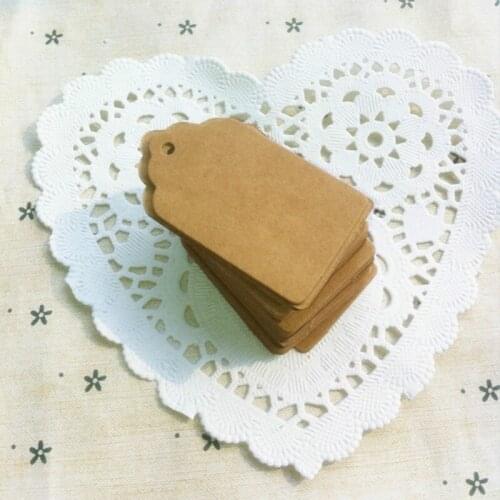 5*3cm Baking Blank Packaging Label Tag Gift Handmade Kraft Paper Tag Clothing Price Packaging Label Garment Tags 500 Pc/lot