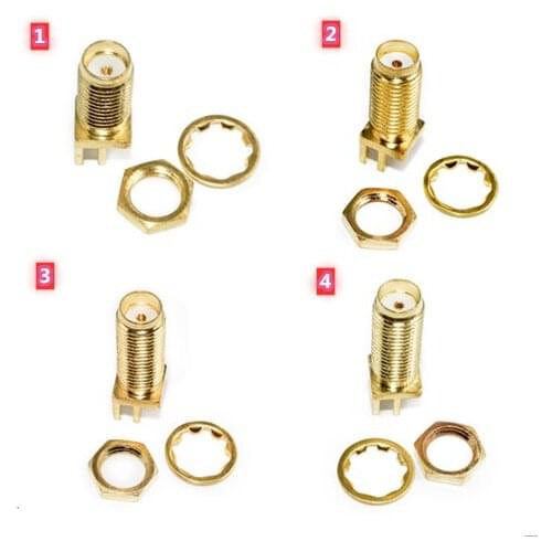 5pcs SMA Female JacK RF Coax Connector Solder PCB PCB Edge Mount Nut Clips 4 Pin Stand (Partial foot