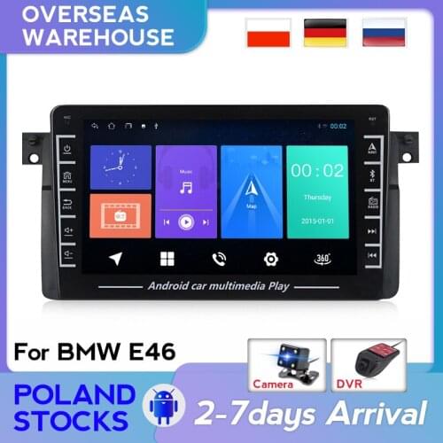 European warehouse Android Car Multimedia 2DIN For BMW E46 M3 318/320/325/330/335 1998-2006 Auto radio Stero wifi camera SWC