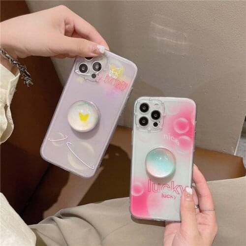 Starry sky butterfly Crystal ball bracket phone case for iphone 11 11Pro 12 Pro Max X XR XS Max 7 8 Plus SE2020 Clear tpu cover